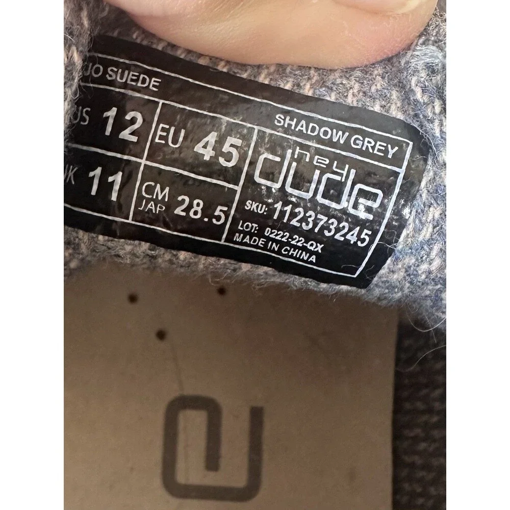 Hey Dude Jo Suede Men’s Size 12 Shadow Grey Chukka Boots Casual Shoes